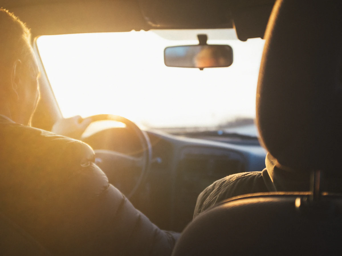 Driving a car toward the sun
